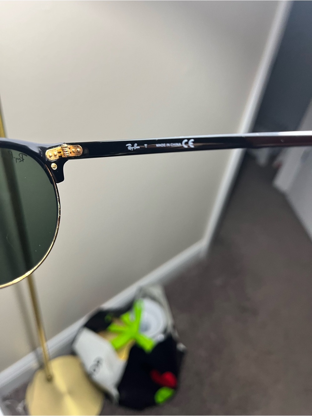 Ray-Ban Black and Gold Round Sunglasses - Picture 4 of 10
